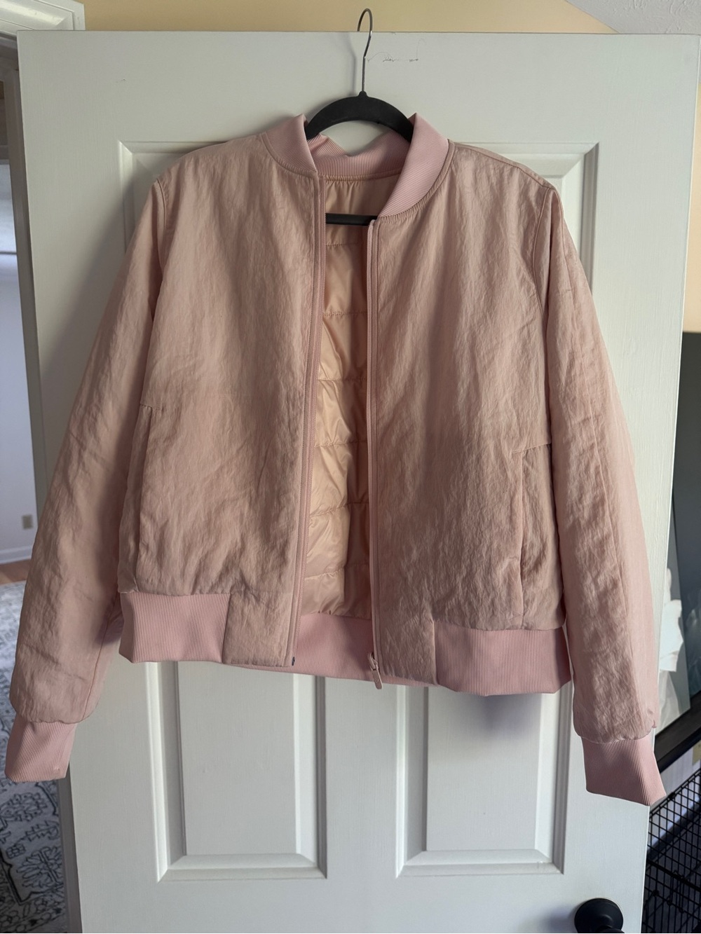 Lululemon Light Pink Women's Bomber Jacket - Reversible Jacket